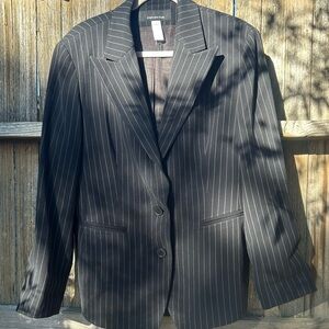 Jones New York Black Pinstripe Blazer